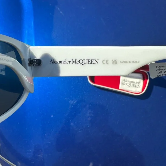 Alexander McQueen Red and White Accessory Case and glasses